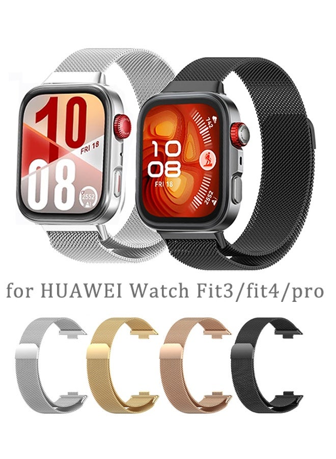 X-level 4 PCS Huawei Watch Strap Compatible with Huawei Watch 4 Pro/GT Runner/GT4 46mm/GT3 46mm/GT2 46mm Wrist Strap Compatible with Huawei Watch 3/Watch 3 Pro Bands for Huawei Watch GT2 Pro/GT3 Pro Bracelet/honor MagicWatch2, Magnetic Closure Adjustable Metal Band - Image 1