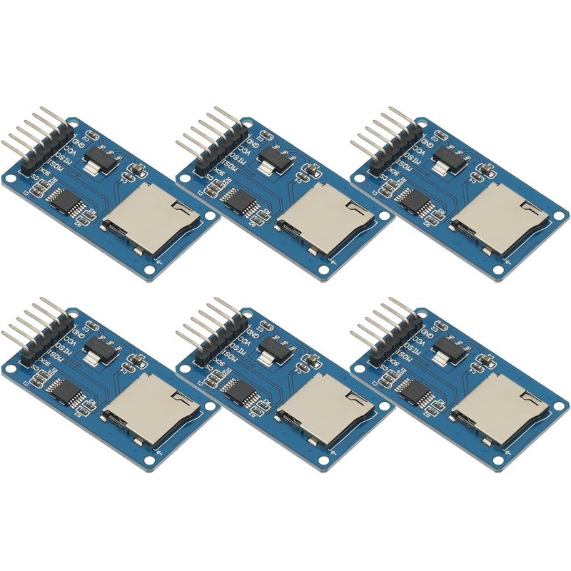 6pcs Micro SD Card Reader Module 3.3V SPI Interface for Arduino Raspberry Pi ESP32 - Image 1
