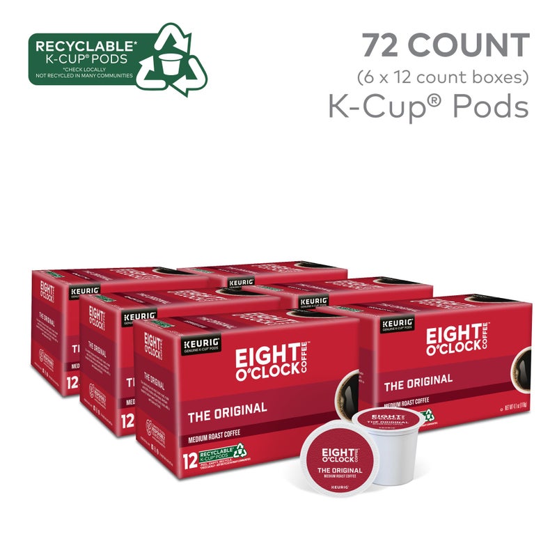 Eight O'Clock Coffee The Original, Keurig Single Serve K-Cup Pods, Medium Roast, 72 Count (6 Packs of 12) - Image 2