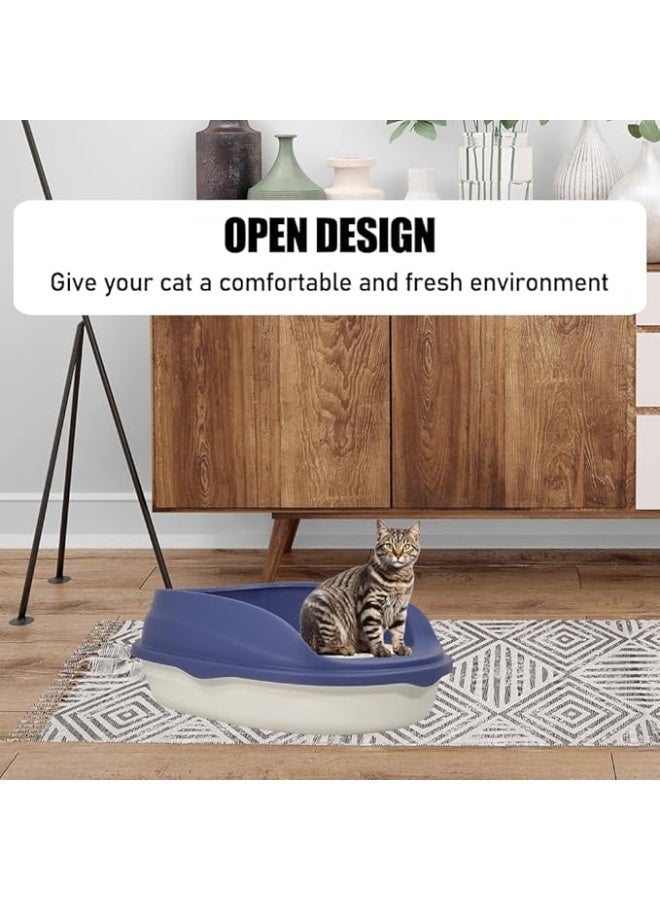 أن ان سي بيتس صندوق قمامة شبه مغلق مع مغرفة قمامة، مضاد للتناثر، مناسب للقطط متوسطة الحجم، سهل التنظيف وسياج قابل للفصل، صندوق قمامة مفتوح من الأعلى وذو جوانب عالية (37 سم) - Image 5