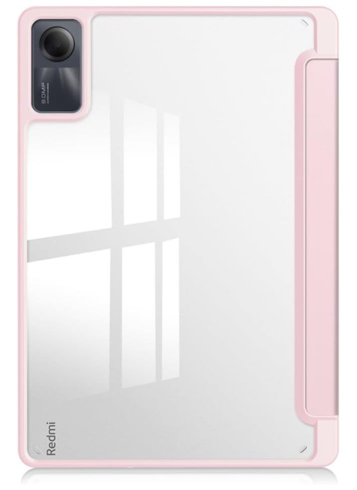 Generic Case For Redmi Pad SE 11 Inch Clear Shockproof Back Cover Built-in Pencil Holder Auto Sleep/Wake (Pink)  - Image 5