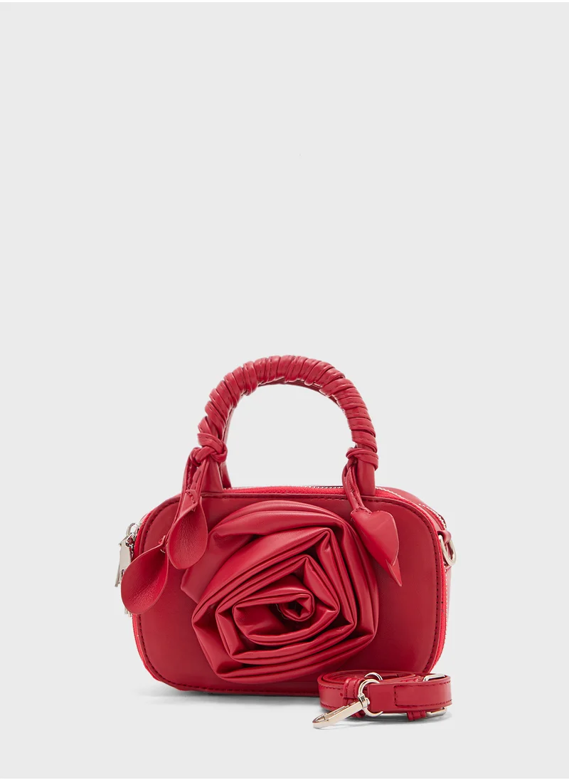 Ginger Rose Floral Double Zip Satchel Bag