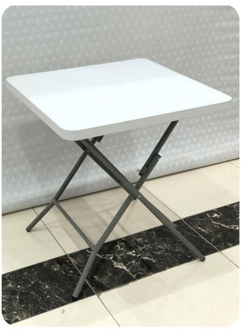 Generic - Square Portable Folding Table White 68cm*68 cm - Image 1