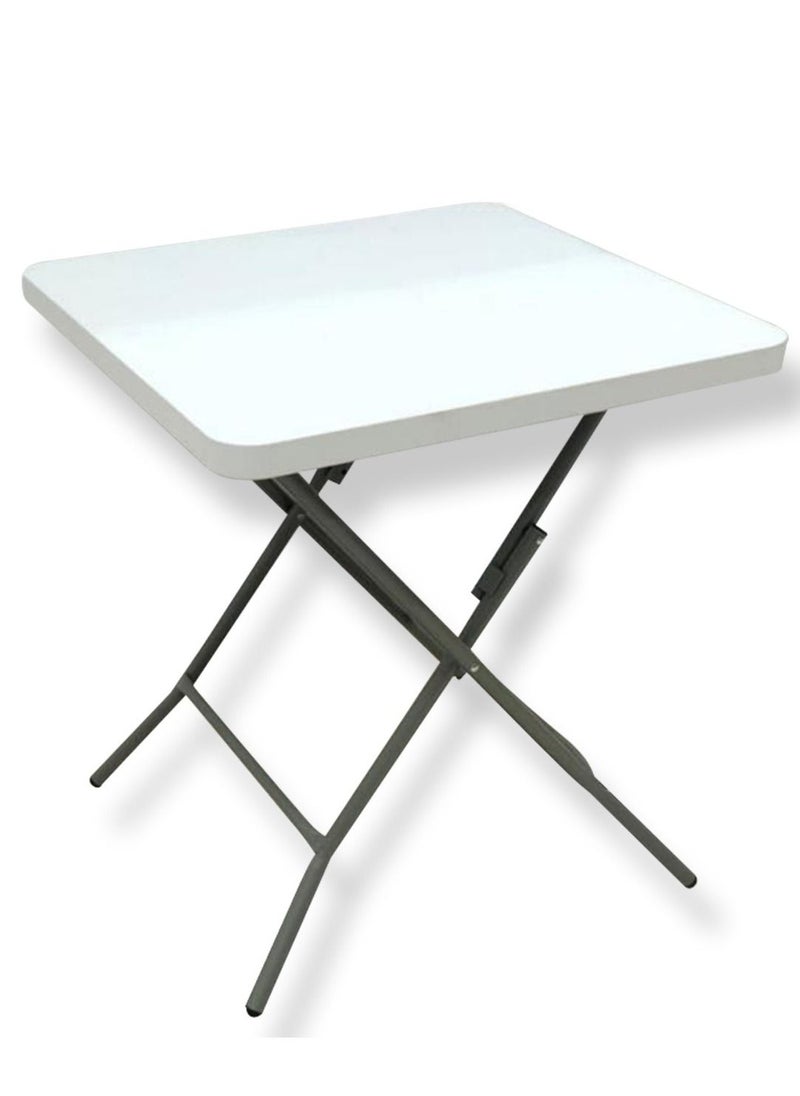 Generic - Square Portable Folding Table White 68cm*68 cm - Image 1