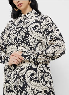 Little Mistress Mono Boho Print Shirt  - Image 3