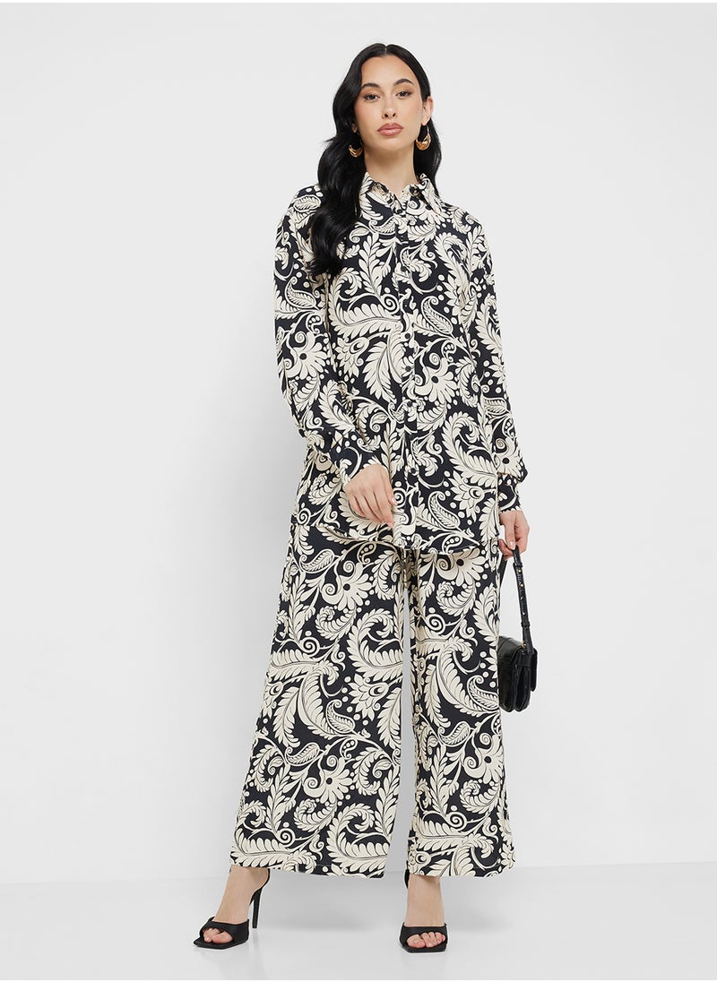Little Mistress Mono Boho Print Shirt  - Image 4