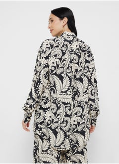 Little Mistress Mono Boho Print Shirt  - Image 2