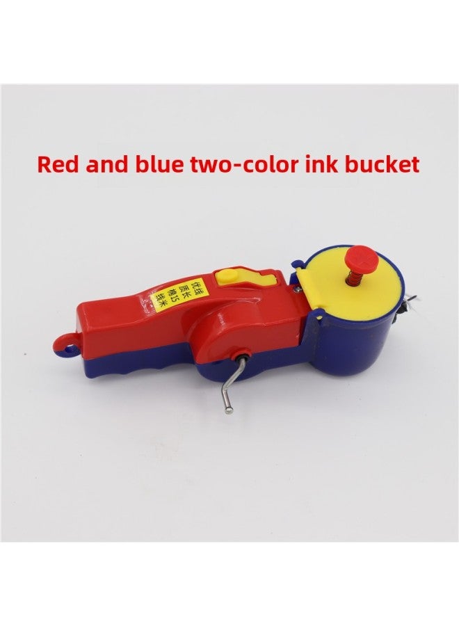 Taiji Ink Bucket Bamboo Ink Bucket Plastic Ink Bucket Dragon Pattern Ink Bucket Automatic Ink Bucket Woodworking Line Drawing Tool Portable-Model:Yellow Plastic Ink Fountain 10m-iron Changing Hands  - Image 3