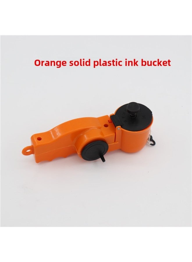 Taiji Ink Bucket Bamboo Ink Bucket Plastic Ink Bucket Dragon Pattern Ink Bucket Automatic Ink Bucket Woodworking Line Drawing Tool Portable-Model:Yellow Plastic Ink Fountain 10m-iron Changing Hands  - Image 4