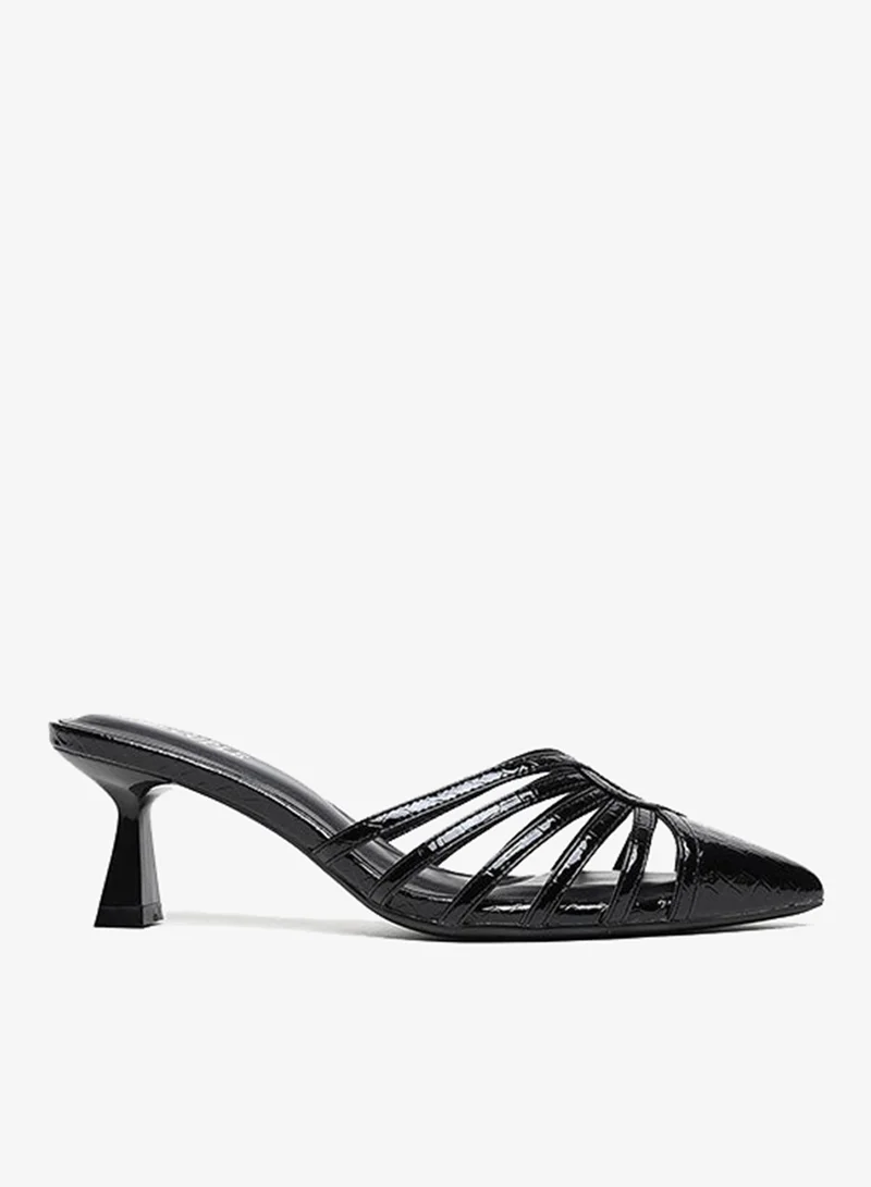 Cuple Mid heel mule with angular cutouts