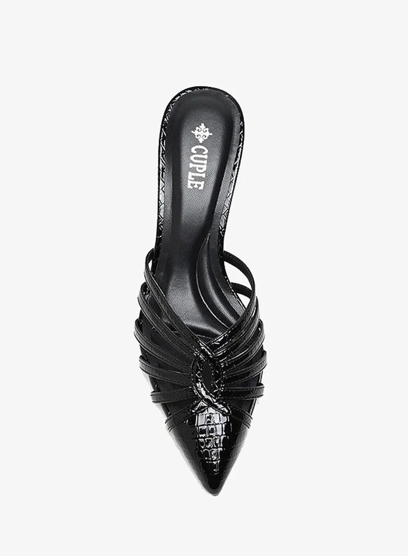 Cuple  Mid heel mule with angular cutouts for Women | Best Price UAE