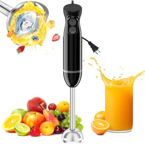 Bonsenkitchen Hand Blender, Immersion Blender with 2 Mixing Speed, Electric Handheld Mixer Portable Stick Mixer with Stainless Steel Blades for Soup, Smoothie, Puree, Baby Food - Image 1