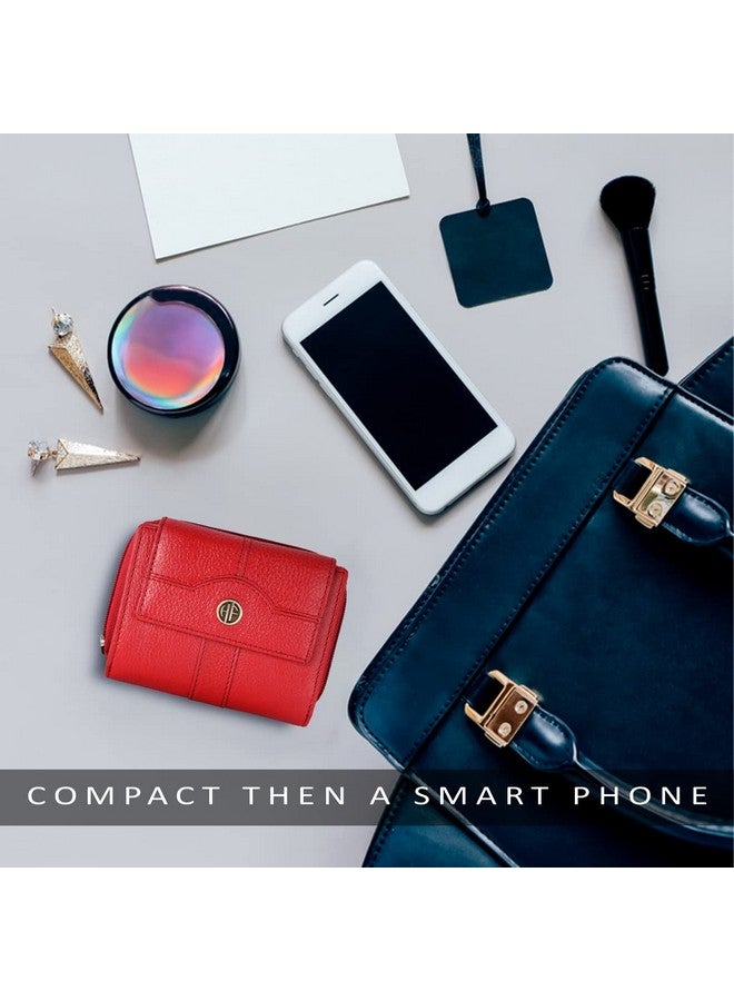  هاموندز فلاي كاتشر محفظة HAMMONDS FLYCATCHER للنساء - محفظة نسائية من الجلد الطبيعي - حمراء - 14 فتحة للبطاقات - حماية RFID - 3 فتحات لبطاقات الهوية - محفظة نسائية - إغلاق بزر - محفظة يد - للاستخدام اليومي، محفظة نقود - Image 4