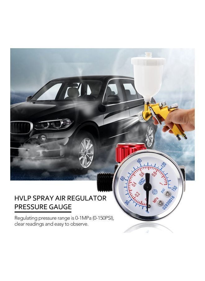 NIBEMINENT - Air Regulator Pressure Gauge Black/Clear/Red 10x4x10cm - Image 1