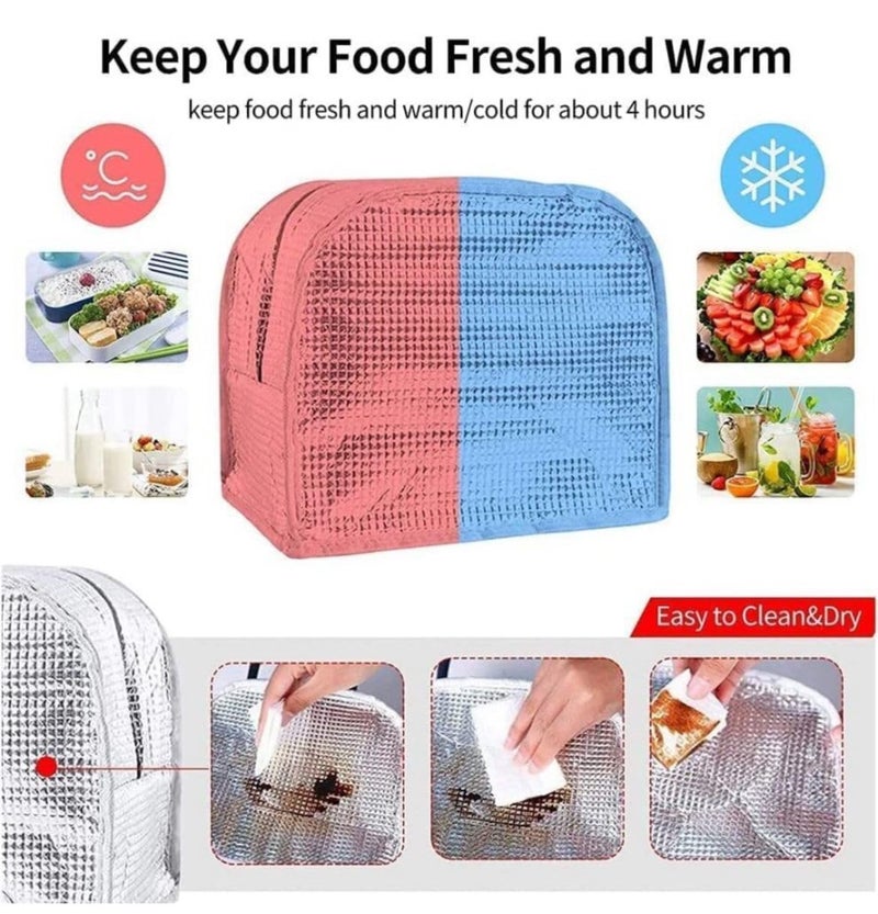 INSTABUYZ 3D Printed Hot & Cold Leak Proof Lunch Bag for Office School Kids Men & Women Storage Bag with Handle Tiffin Bag (Black) - Image 4