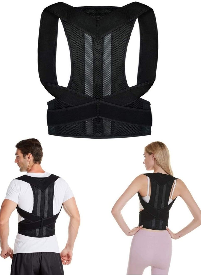 SOLARAE Posture Corrector, Spine and Back Support Providing Relief for Neck, Back, Shoulders, Adjustable and Breathable Back Brace Improves Posture and Provides Back Support for Women and Men
