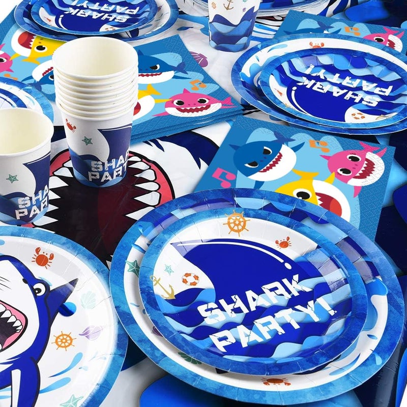 Unique Baby Shark Multicolored Beverage Napkins - 5" (Pack of 16) - Vibrant Paper Napkins, Perfect for Kid's Parties - Image 4