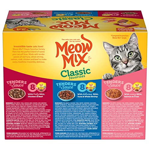 Meow Mix Tenders in Sauce Classic Favorites Wet Cat Food Variety Pack, 2.75 Ounce Cup (Pack of 48) - Image 3