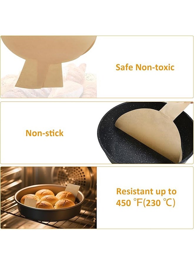 100Pack 8inch Round Parchment Paper with Handles, Sourdough Bread Sling, Nonstick Baking Paper for Dutch Oven, Cake Pan, Airfryer, Loaf pan, Tortilla Press, Crock pot - Image 5