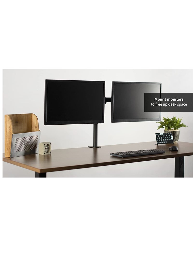 Dual Monitor Arms Fully Adjustable Desk Mount/Articulating Stand for 2 LCD LED Screens up to 27” - Image 3