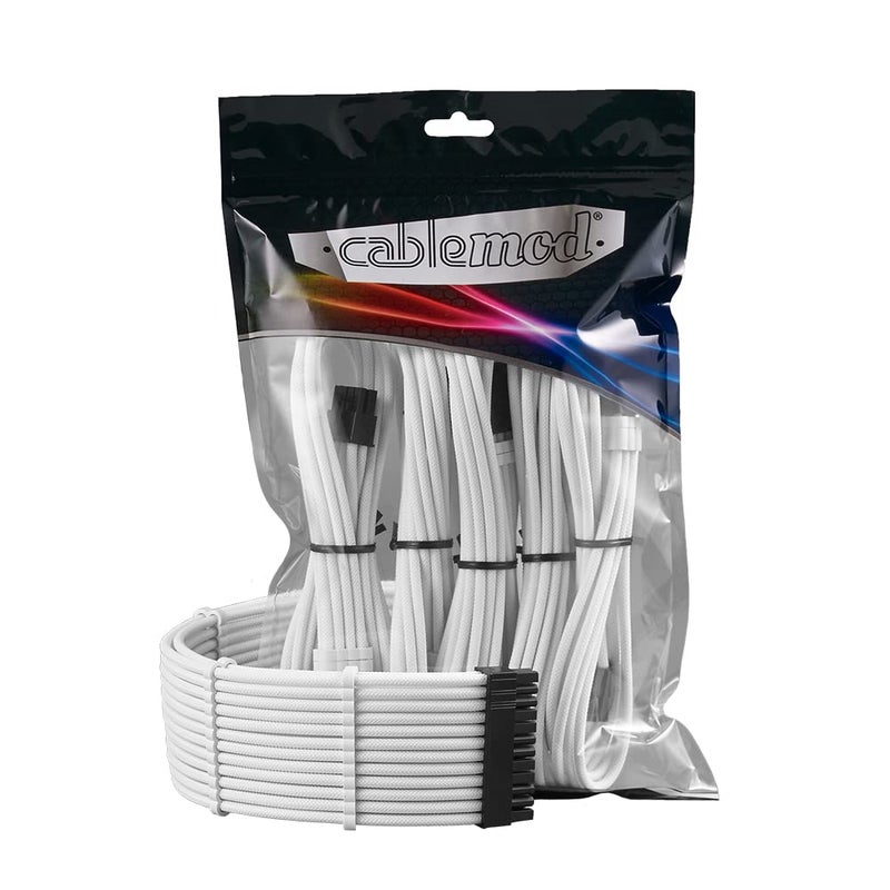 CableMod Pro ModMesh Sleeved 12VHPWR StealthSense Cable Extension Kit (White, 16-pin to Triple 8-pin) - Image 5