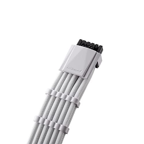 CableMod Pro ModMesh Sleeved 12VHPWR StealthSense Cable Extension Kit (White, 16-pin to Triple 8-pin) - Image 4