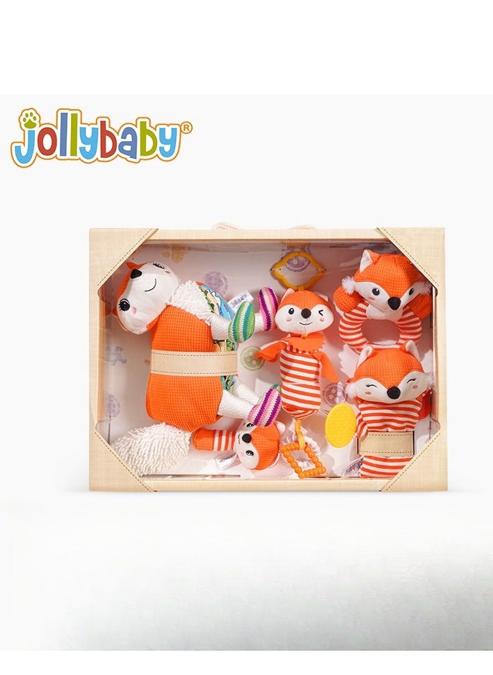 Jollybaby Baby Soothing Set - Newborn Gift Box Soothing Towel - Ringing Pendant Cloth Book Puzzle Toy  - Image 1