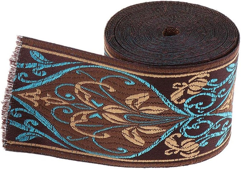 klarako 5m Jacquard Border Woven Border Woven Ribbon Fabric Ribbons Border Made of Polyester for DIY Handicrafts, Width Selectable - Multi, 6cm - Image 1