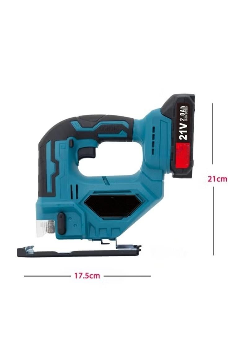 ALongDeng Cordless Jig Saw Jig saw with 2 Batteries & 6 Saw Blades Electric JigSaw Tool for Woodworking and DIY Projects - Image 2