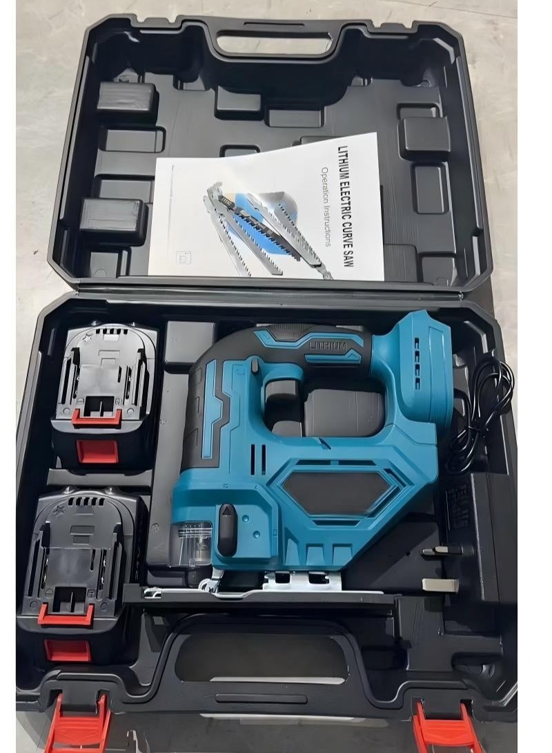 ALongDeng Cordless Jig Saw Jig saw with 2 Batteries & 6 Saw Blades Electric JigSaw Tool for Woodworking and DIY Projects - Image 3
