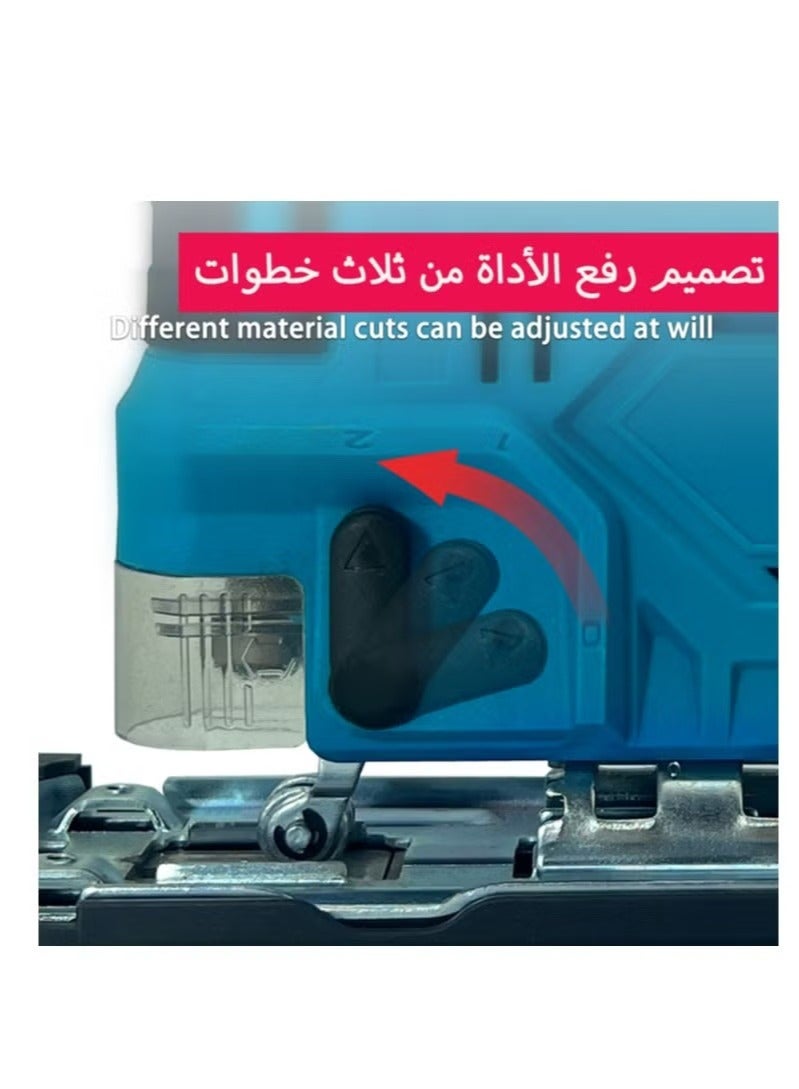 ALongDeng Cordless Jig Saw Jig saw with 2 Batteries & 6 Saw Blades Electric JigSaw Tool for Woodworking and DIY Projects - Image 4