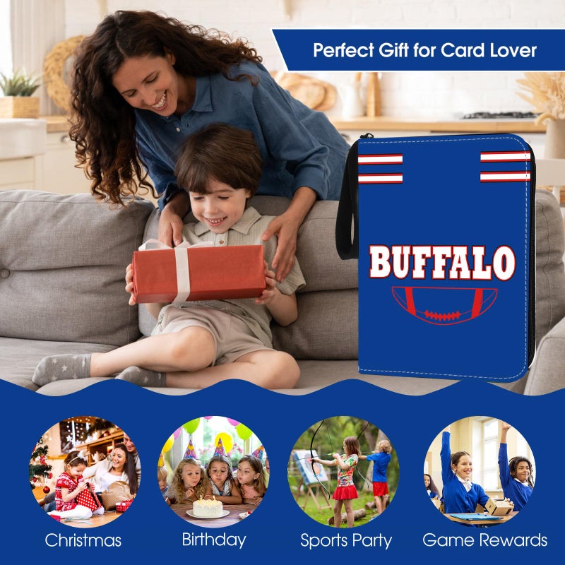 KivolFun Football Card Binder with Sleeves 900 Pocket  Buffalo Football Card Holder for Trading Cards Sports Card 3 Ring Binder Folder Football Collector Album Storage Book Case Kids Boys Girls Gift - Image 5
