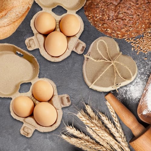 Haawooky 36 Pcs Egg Cartons,3 Count Heart Shaped Paper Pulp Egg Container,Storage Containers Holder for Valentine's Day Easter,Storing Extra Eggs - Image 4
