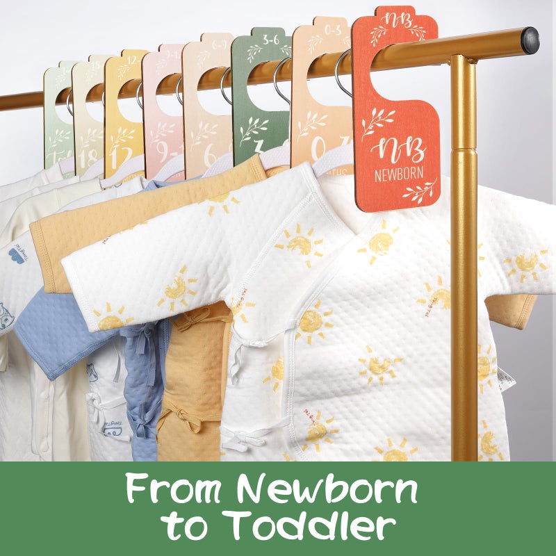 Giftacity Colorful Baby Clothes Dividers for Closet - 8 Pcs Wooden Baby Clothes Tags Organizer from Newborn to 24 Months Easily Organize Your Nursery Room for Girl and Boy - Image 4