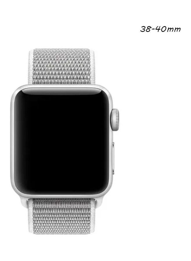 NIBEMINENT Replacement Band For Apple Watch Series 1/2/3/4/5/6/SE 38-40mm Silver - Image 2