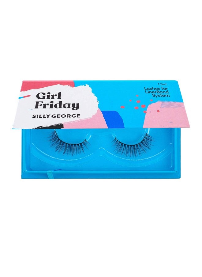 Silly George Girl Series Eyelashes Luxurious Synthetic Silk Comfortable Lightweight Wind Resistant Easy To Apply Reusable Smudgefree Grudgefree Lashes Cruelty Free & Vegan (Girl Friday)  - Image 1
