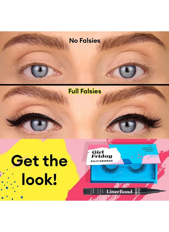 Silly George Girl Series Eyelashes Luxurious Synthetic Silk Comfortable Lightweight Wind Resistant Easy To Apply Reusable Smudgefree Grudgefree Lashes Cruelty Free & Vegan (Girl Friday)  - Image 4