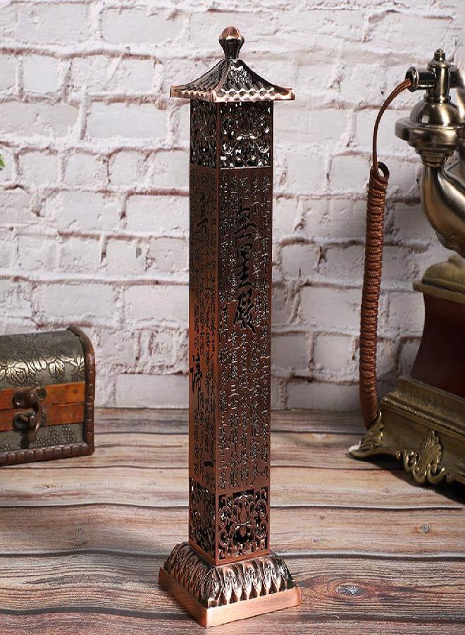 Zerodis Incense Holder, Copper Incense Burner Tower Portable Retro Vertical Stick Incense Holder with Catcher Incense Stick Holder Vertical Incense Stand for Home Decor - Image 3