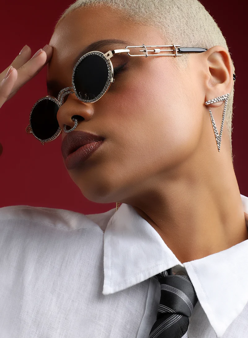 Haute Sauce Women Oval Sunglasses With UV Protected Lens