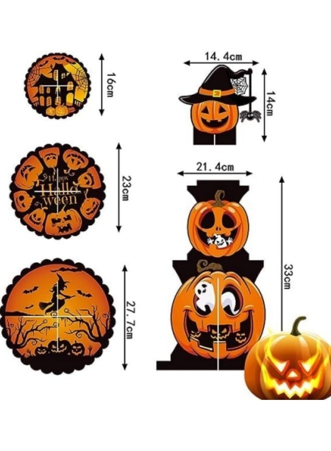 2-Piece Party Cupcake Stand Decoration, 3 Tier Disposable Cardboard Cupcake Holder Pumpkin Witch Cupcake Tower - Image 2