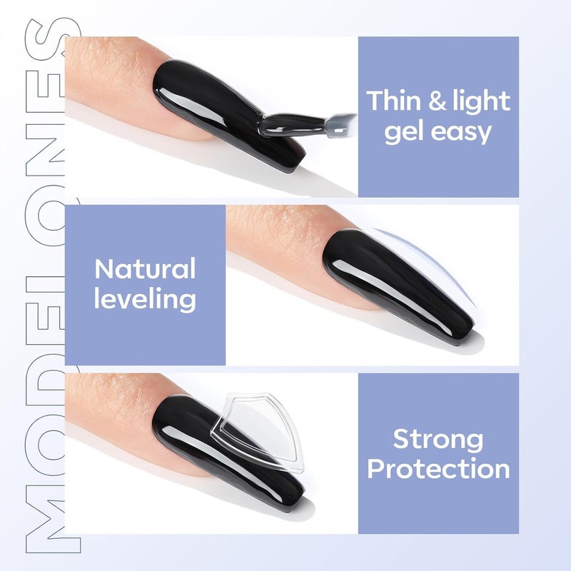 modelones Gel Top Coat, 2Pcs Clear Glossy Finish No Wipe Top Coat Winter Gel Nail Polish, Acrylic Nails Soak Off Nail Lamp Nail Art Home and Professional Manicure 10ML - Image 4