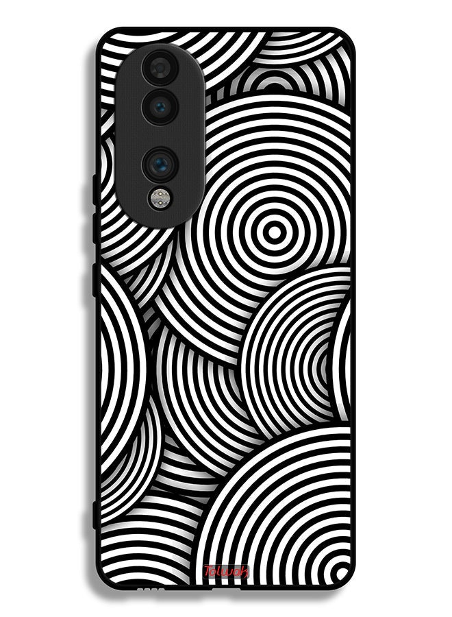 Tolwak Honor 70 Protective Case Cover Circles Illusion Pattern - Image 2