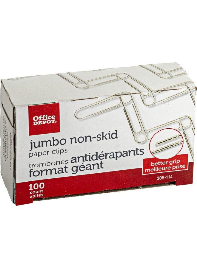 أوفيس ديبوت مشابك ورقية كبيرة الحجم باللون الفضي، غير قابلة للانزلاق، 100 مشبك في كل علبة، عبوة من 10 علب - Image 3