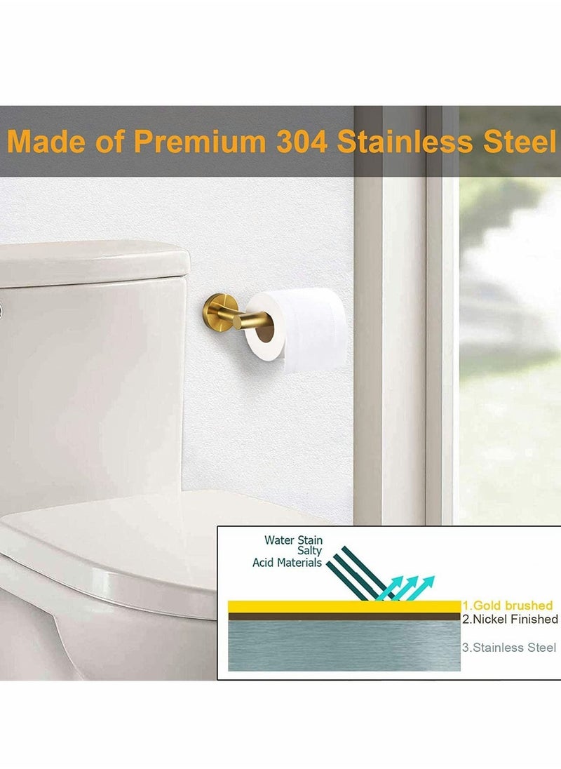 Excefore - Restroom Fixtures Brushed Gold Toilet Paper Holder, Bathroom, Wall Mount Durable SUS304 Stainless Steel, Modern Style, Toilet Paper Holder Modern Style, for Hotel Kitchen - Image 1