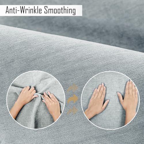 HOKIPO Premium Chenille Anti Slip Sofa Cover Mat, 1 Seater, Light Grey (AR-5146-LGRY) - Image 2