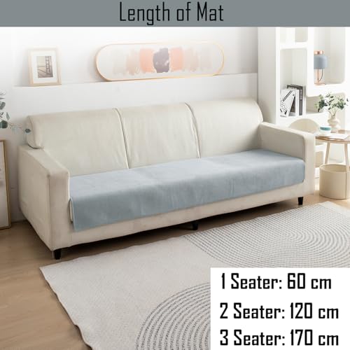 HOKIPO Premium Chenille Anti Slip Sofa Cover Mat, 1 Seater, Light Grey (AR-5146-LGRY) - Image 4