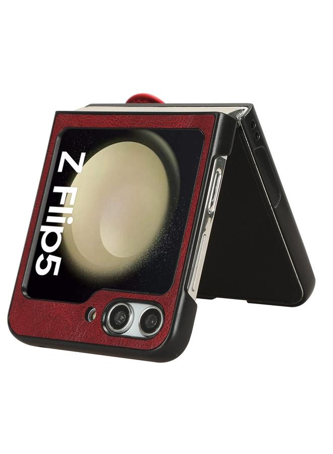 إيروريكس جراب خلفي من الجلد مع سوار المعصم لهاتف Samsung Galaxy Z Flip5 - Image 3