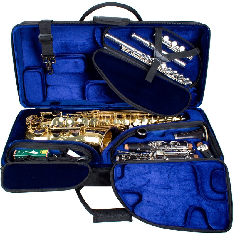 Protec PBTRIALT Alto Saxophone Clarinet Flute Combination TRIPAC Case