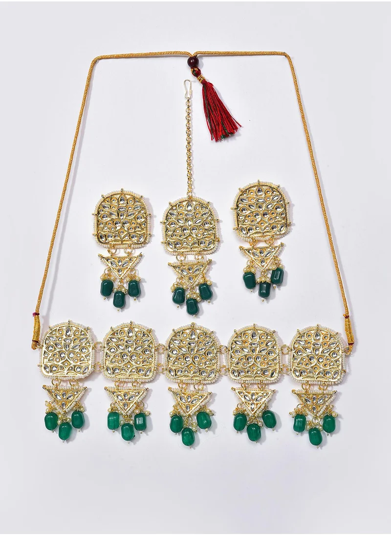 سوهي Stone Studded & Beaded Jewellery Set