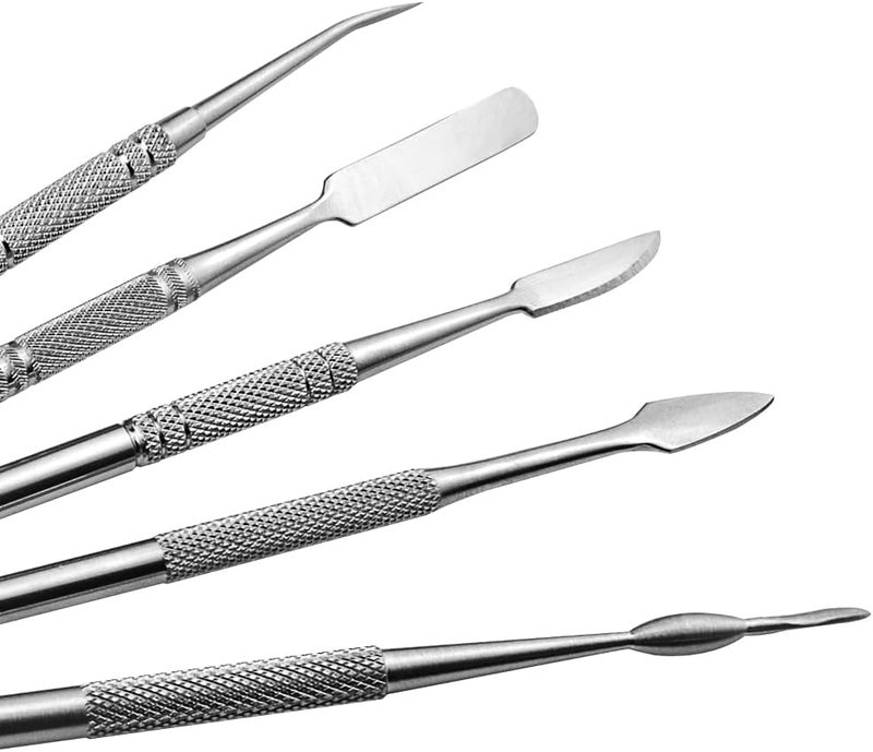 TOVOT 10PCS Stainless Steel Clay Sculpting Tools Metal Sculpting Tools Double-Side Clay Modeling Tools Wax Carving Tools (Silver) - Image 4